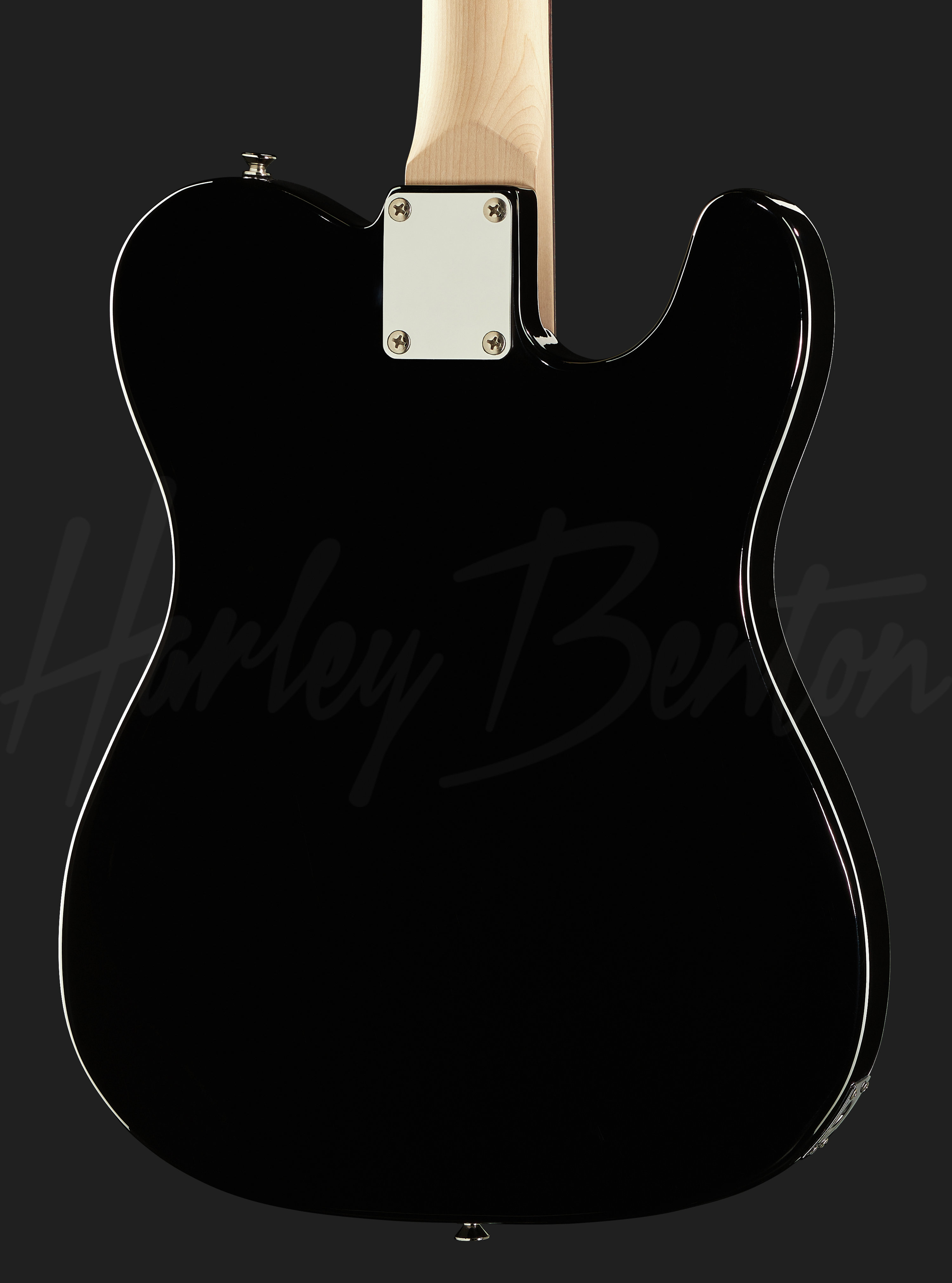 Guitarra eléctrica Harley Benton Standard Series TE-20HH de tilo black  satin con diapasón de arce asado
