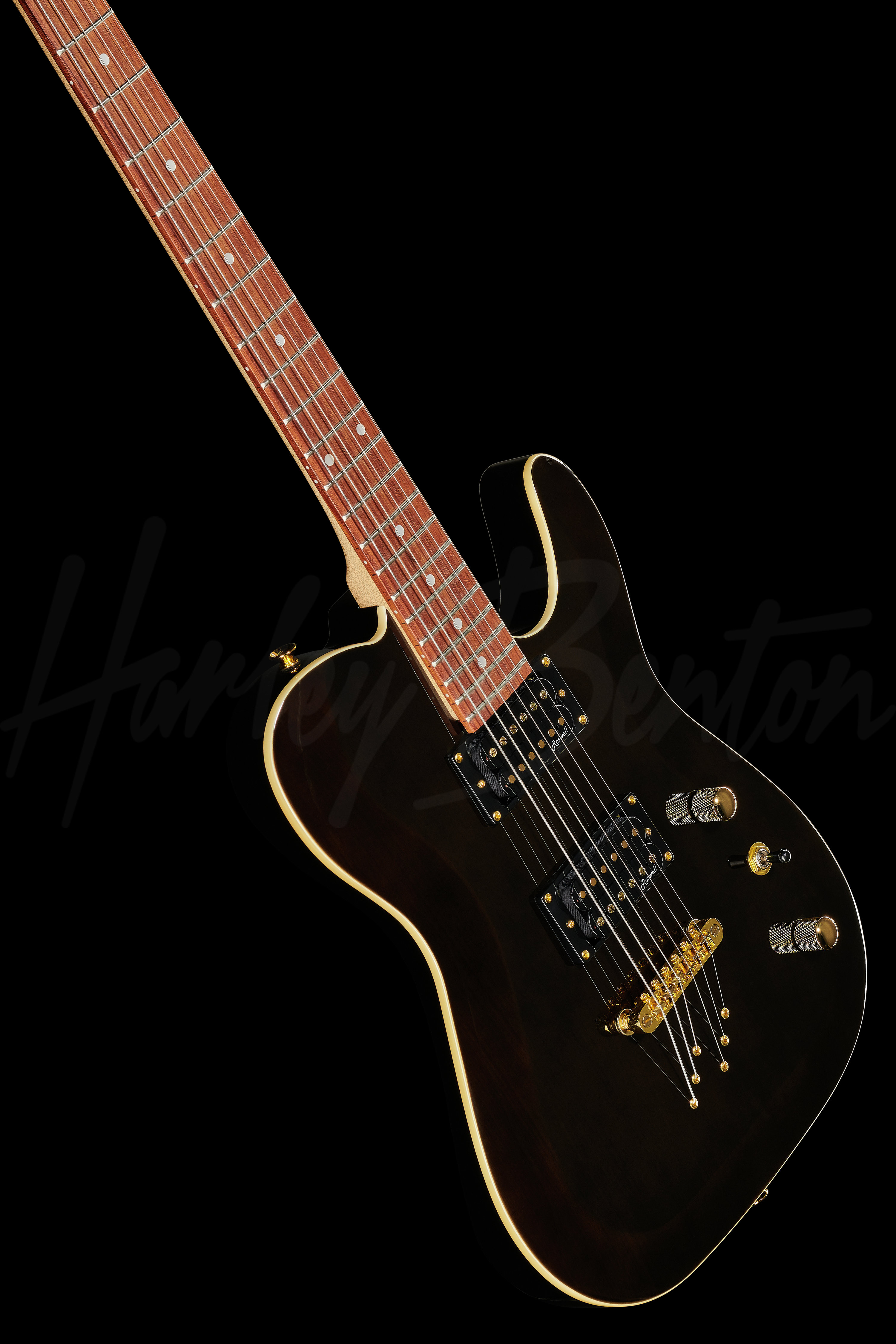 Harley Benton TE-40 TBK 2022 Deluxe Black Tele w/ Gold Hardware