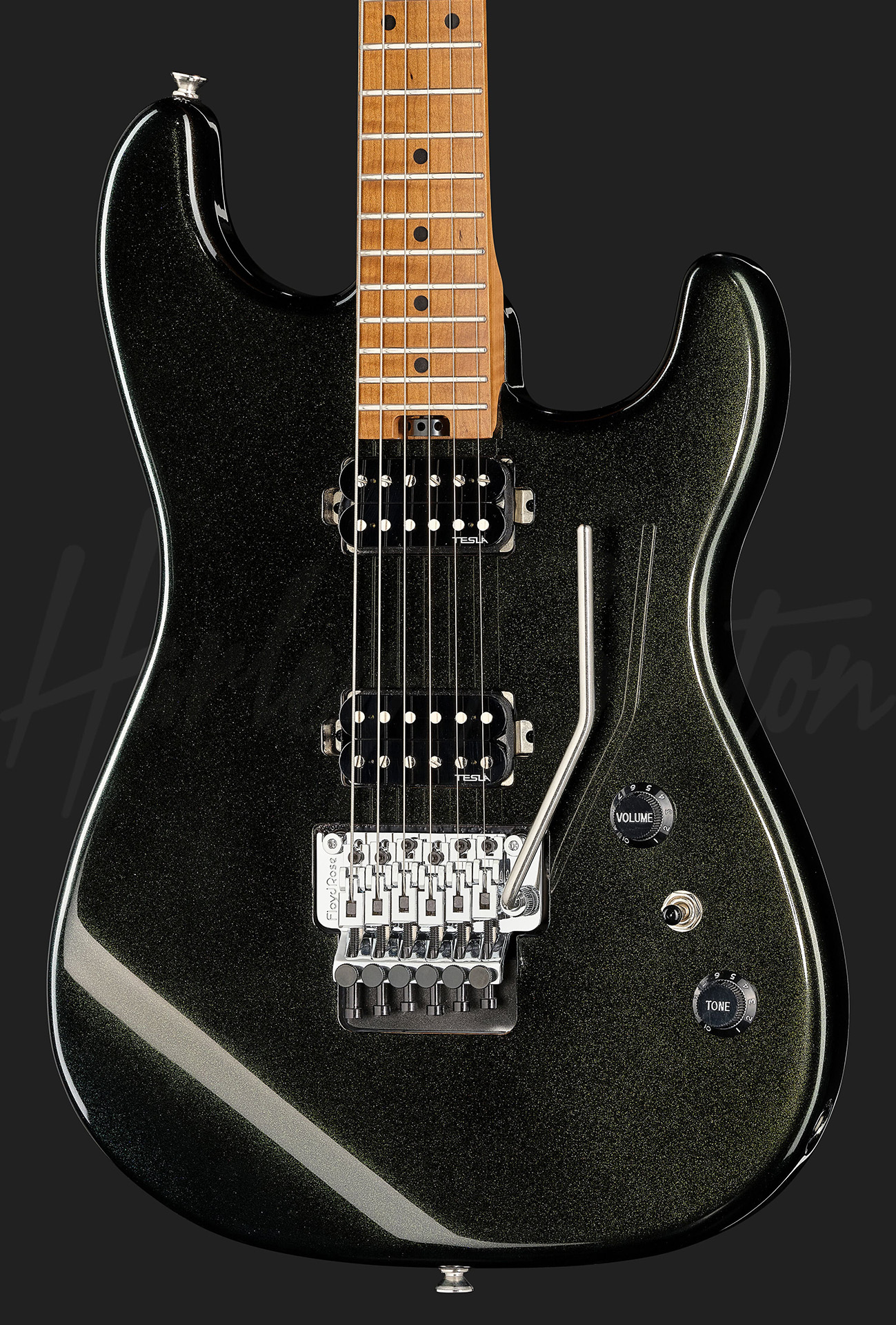 ギター harley benton sg ST-80FR MN HH Lime Sparkle - Harley Benton