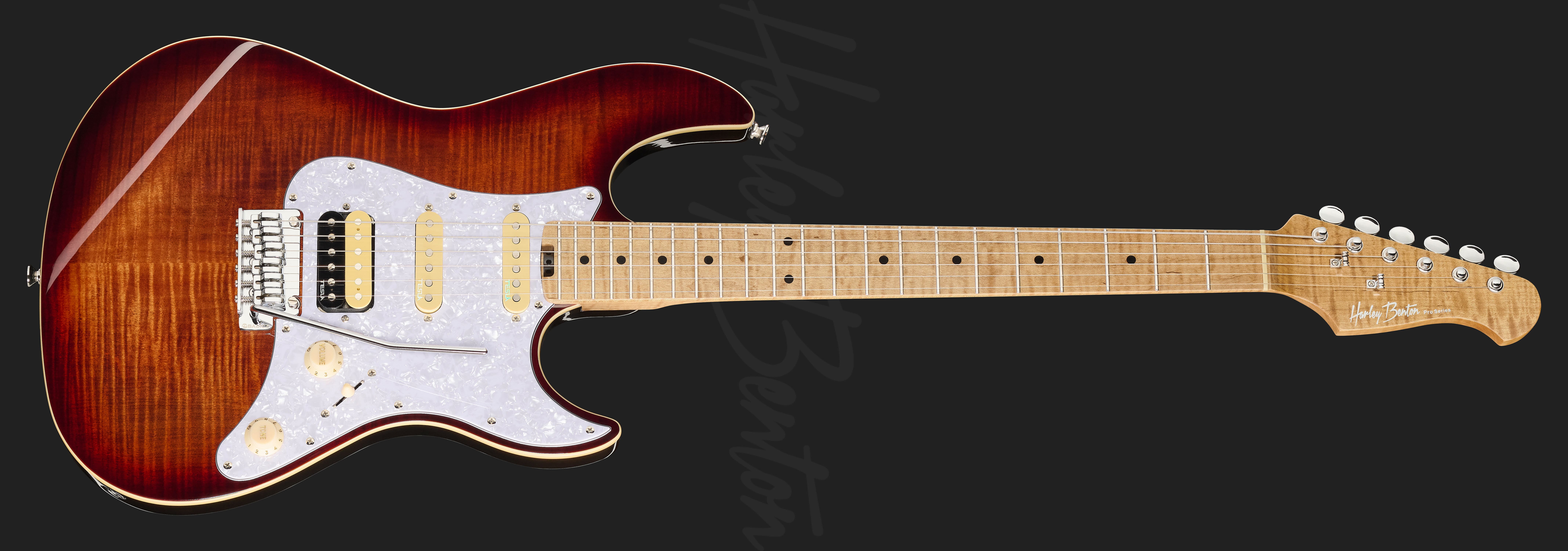 ST-Modern Plus MN HSS Flame Bengal Burst - Harley Benton